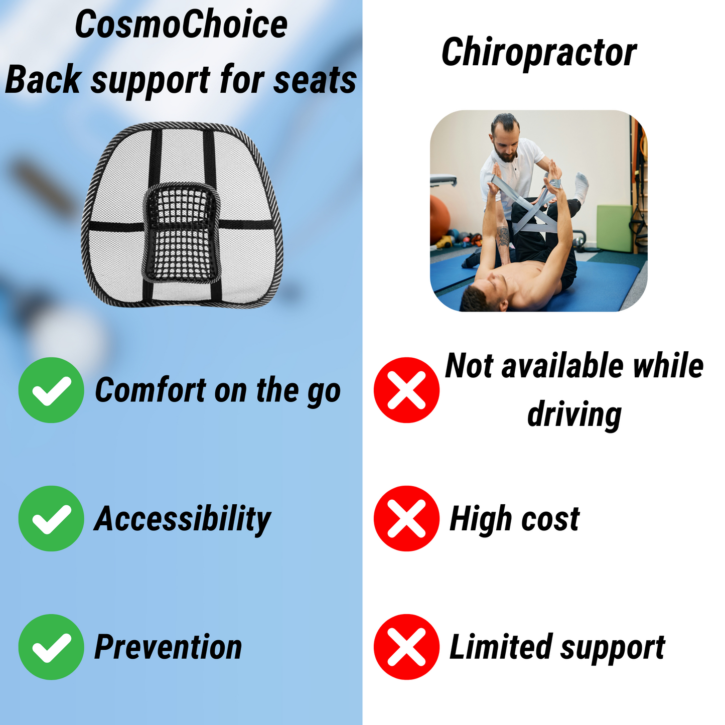 Back Support for Driving and Office